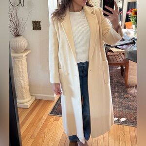 Vintage cream mohair and wool blend coat